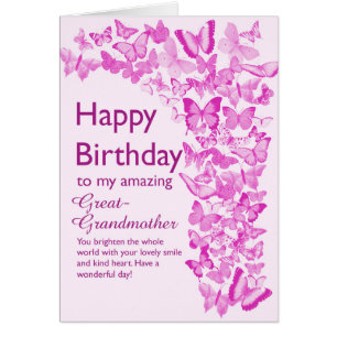 Great Grandmother Birthday Butterflies Cards