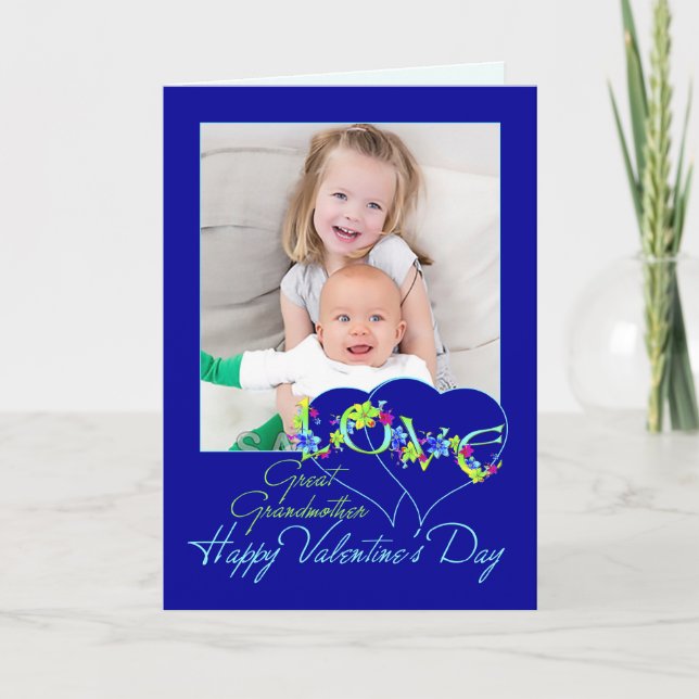 Great Grandmother Garden of Love Photo Holiday Card (Front)