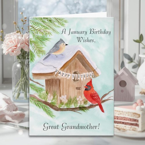 Great Grandmother Happy January Birthday Birds
