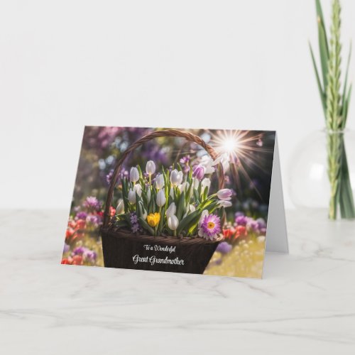 Great Grandmother Happy Mothers Day Spring Bouquet Card