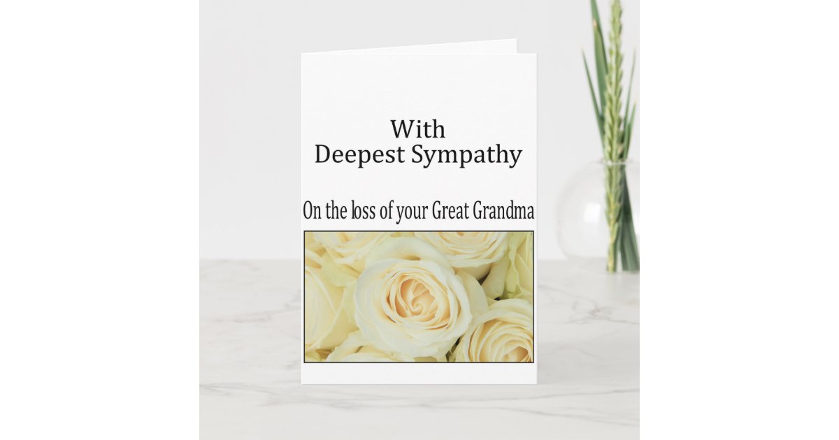 Great grandmother loss Rose sympathy Card | Zazzle.com