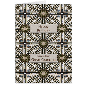 Great Grandpa Birthday Abstract Mandala Design Cards