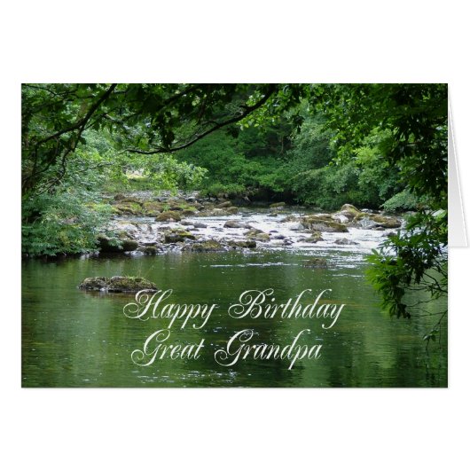 Great grandpa birthday card showing a river (Front Horizontal)