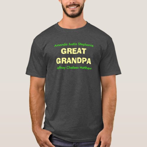 GREAT GRANDPA Customizable T_Shirt