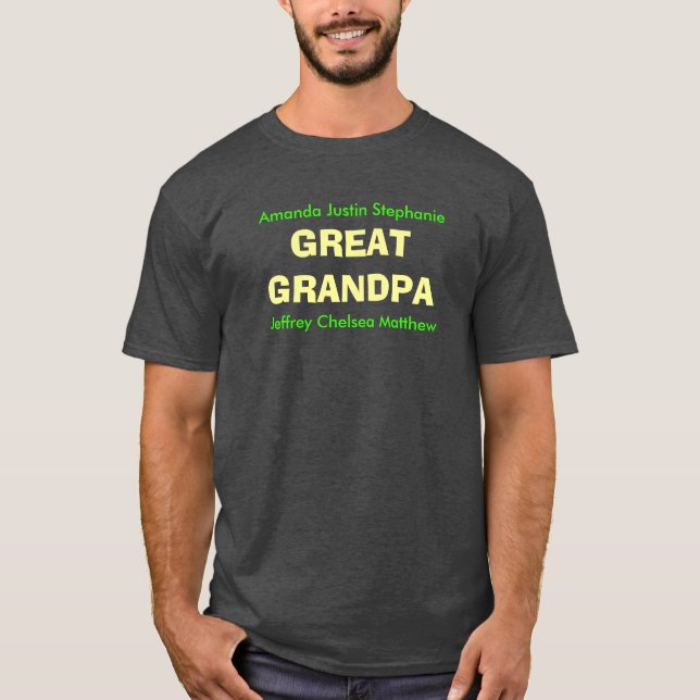 GREAT GRANDPA Customizable T-Shirt (Front)
