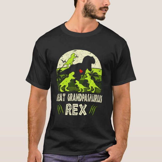 Great Grandpa Dinosaur T Rex Great Grandpasaurus 4 T-Shirt (Front)