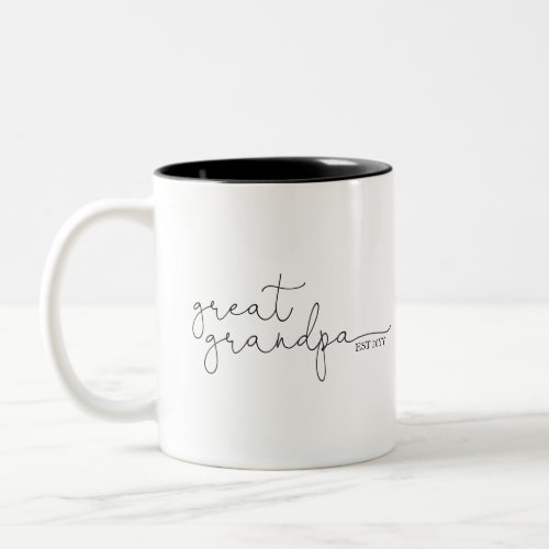 Great Grandpa Established  Great Grandpa Gift Two_Tone Coffee Mug