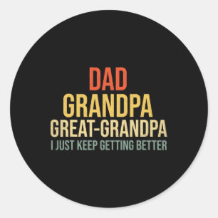Great Grandpa For Fathers Day Classic Round Sticker