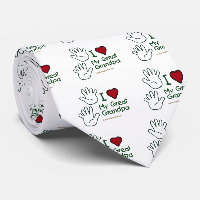 Great Grandpa Hands Heart Neck Tie (Rolled)