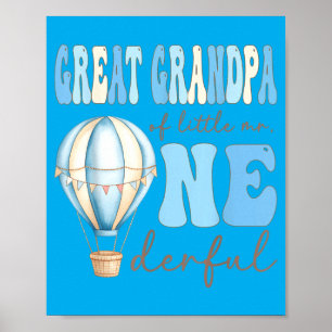 Great Grandpa Of Mr Onederful 1st Birthday Boy Air Poster