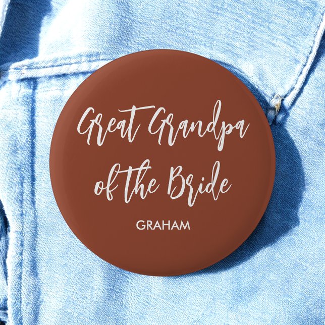 Great Grandpa of the Bride Terracotta  Button (Creator Uploaded)