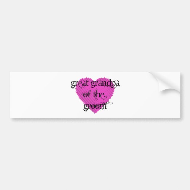 Great Grandpa of the Groom Bumper Sticker (Front)