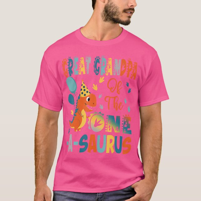 Great Grandpa Of The One-A-Saurus Birthday Dinosau T-Shirt (Front)