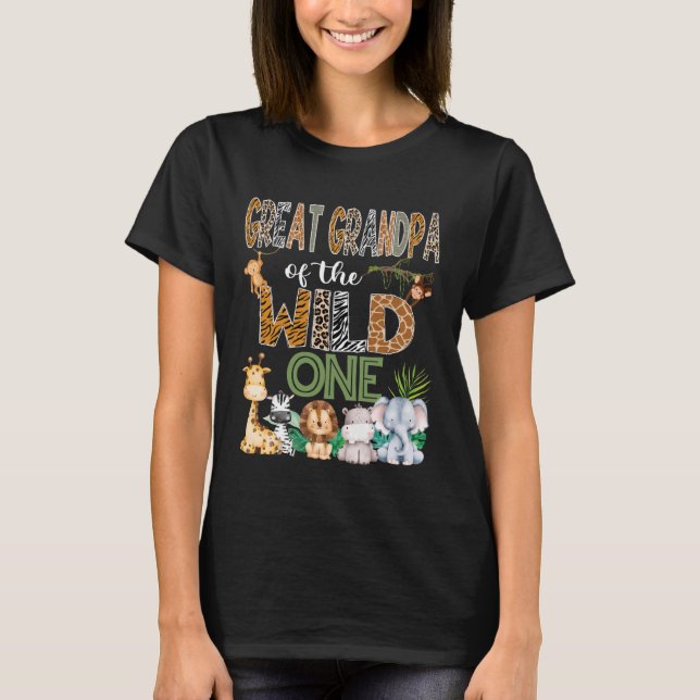 Great Grandpa of The Wild One 1St Birthday Safari  T-Shirt (Front)