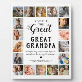 Great Grandpa Photo Keepsake Plaque