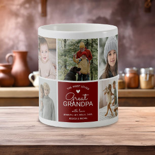 GREAT GRANDPA 'the most loved' Photo Collage Coffee Mug
