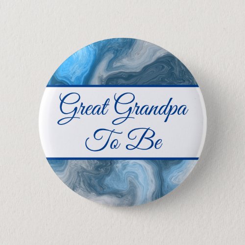 Great Grandpa To Be  Boys  Baby Shower Button