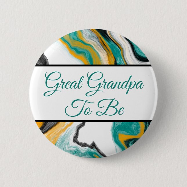 Great Grandpa To Be | Boy's  Baby Shower   Button (Front)