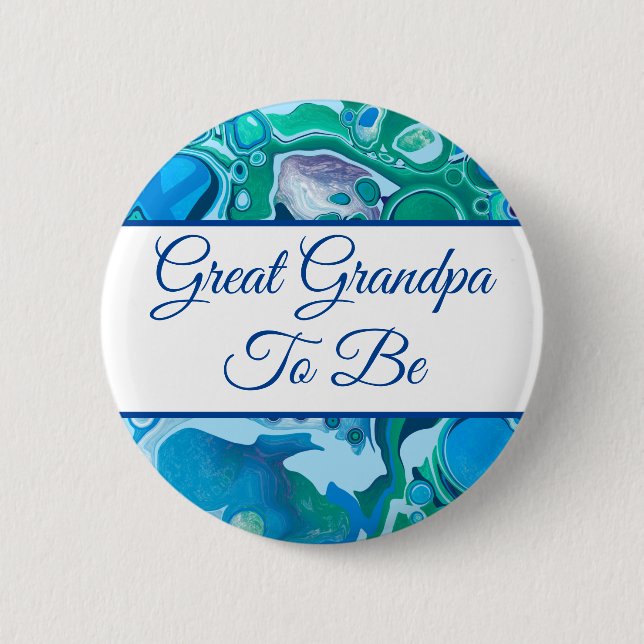 Great Grandpa To Be | Boy's Baby Shower  Button (Front)