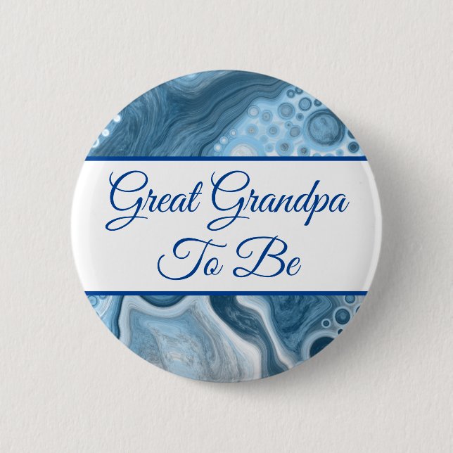 Great Grandpa To Be | Boy's  Baby Shower   Button (Front)