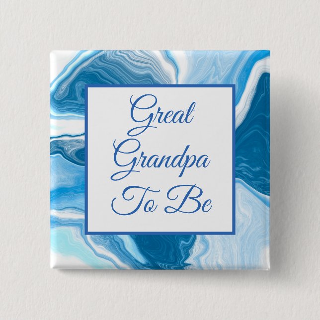 Great Grandpa To Be | Boy's  Baby Shower   Button (Front)
