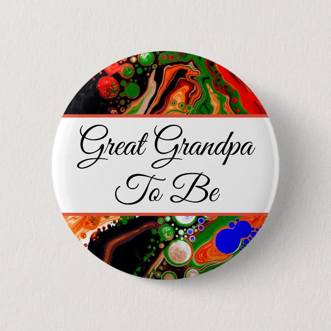 Great Grandpa To Be | Boy's  Baby Shower  Button (Front)