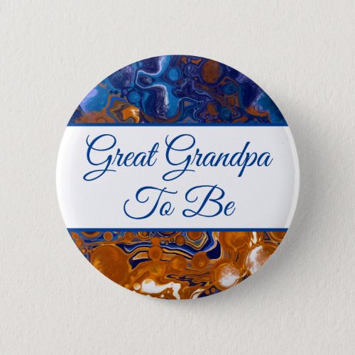 Great Grandpa To Be  Boys Baby Shower  Button