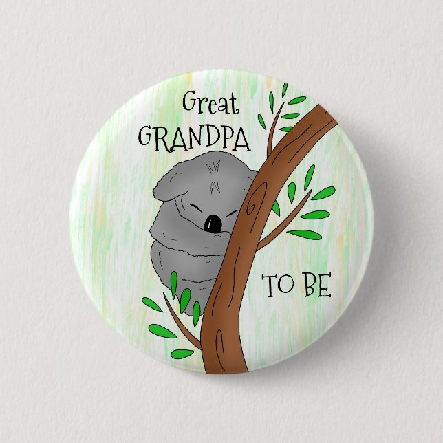 Great Grandpa To Be | Koala Baby Shower Button (Front)