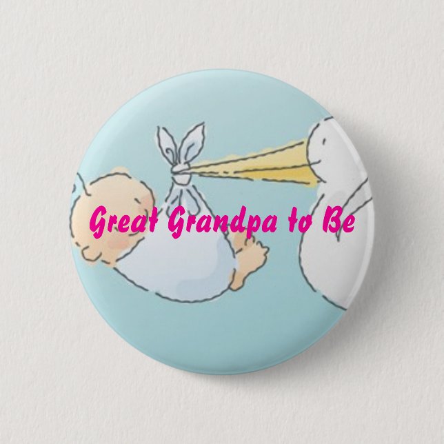 Great Grandpa to Be Pinback Button (Front)