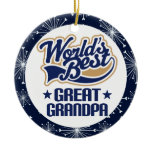 Great Grandpa (Worlds Best) Christmas Gift Ceramic Ornament