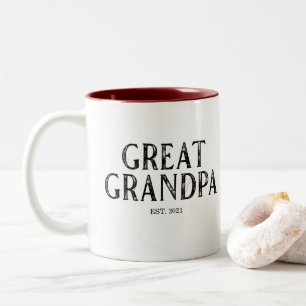 Great Grandpa Year Established Two-Tone Coffee Mug