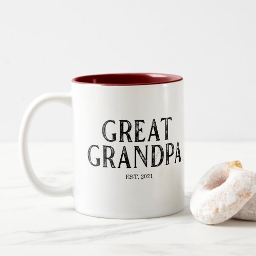 Great Grandpa Year Established Two_Tone Coffee Mug