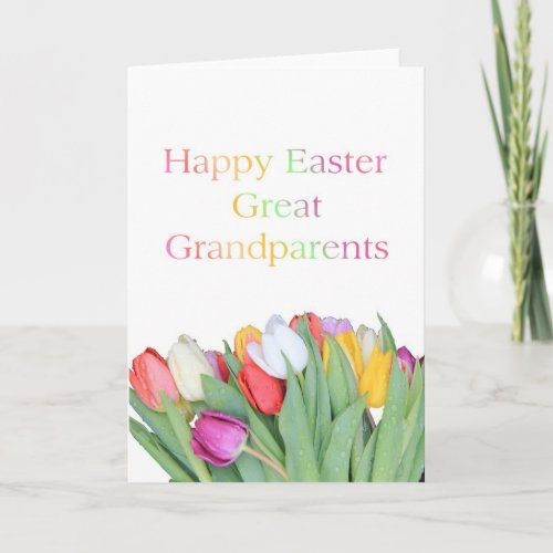 Great Grandparents Happy Easter Tulip card