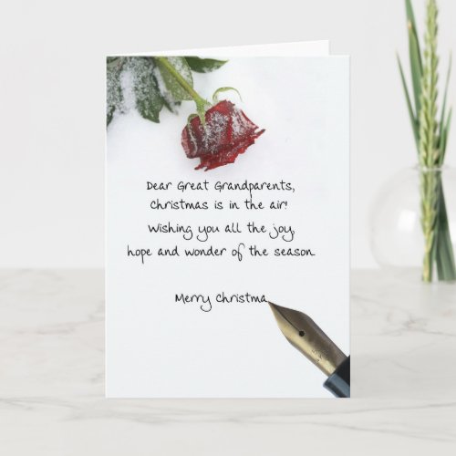 Great Grandparents Merry Christmas Holiday Card