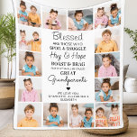 Great Grandparents Personalized Poem Photo Collage Fleece Blanket<br><div class="desc">Celebrate your great grandparents with a custom photo collage blanket. This unique grandparents picture blanket is the perfect gift whether its a birthday, Grandparents day or Christmas. We hope your special keepsake great grandma blanket will become a treasured keepsake for years to come. . Quote " Blessed are those who...</div>
