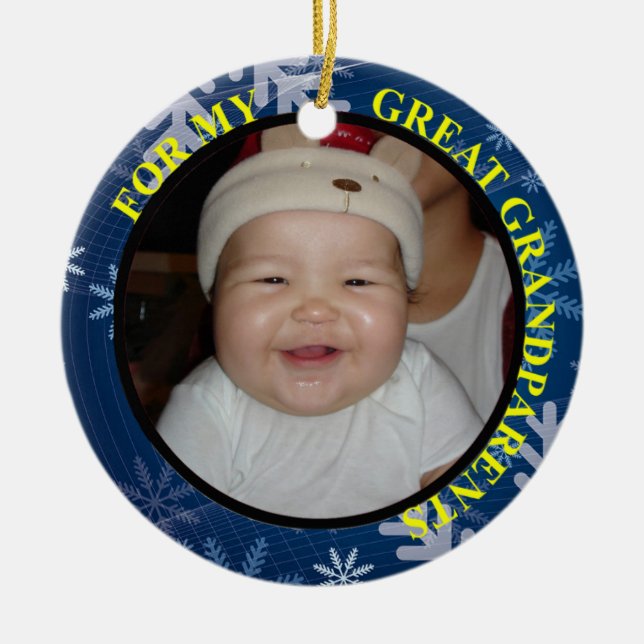 Great Grandparents Photo Gift Tag & Ornament (Front)