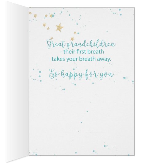 Great Grandparents to Triplets, Congratulations (Inside (Right))