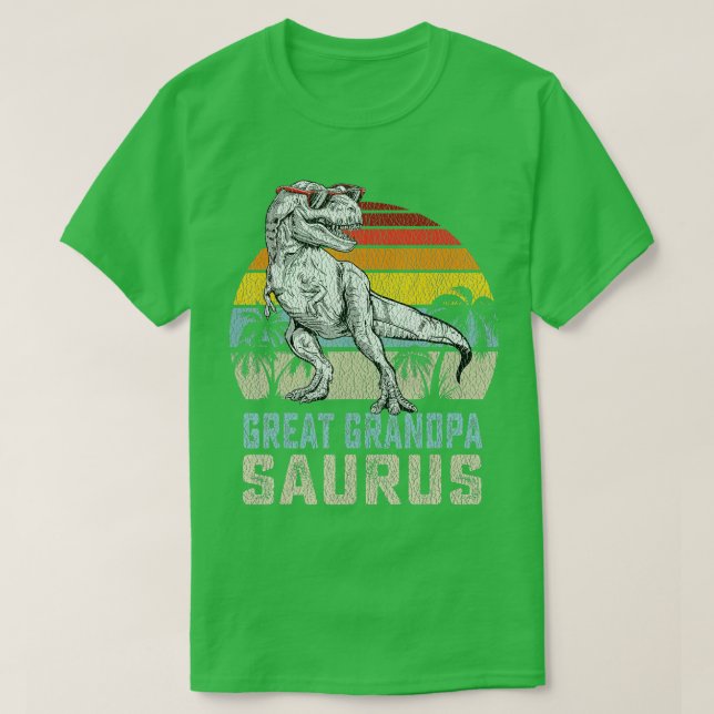Great grandpasaurus T Rex Dinosaur Grandpa Saurus  T-Shirt (Design Front)
