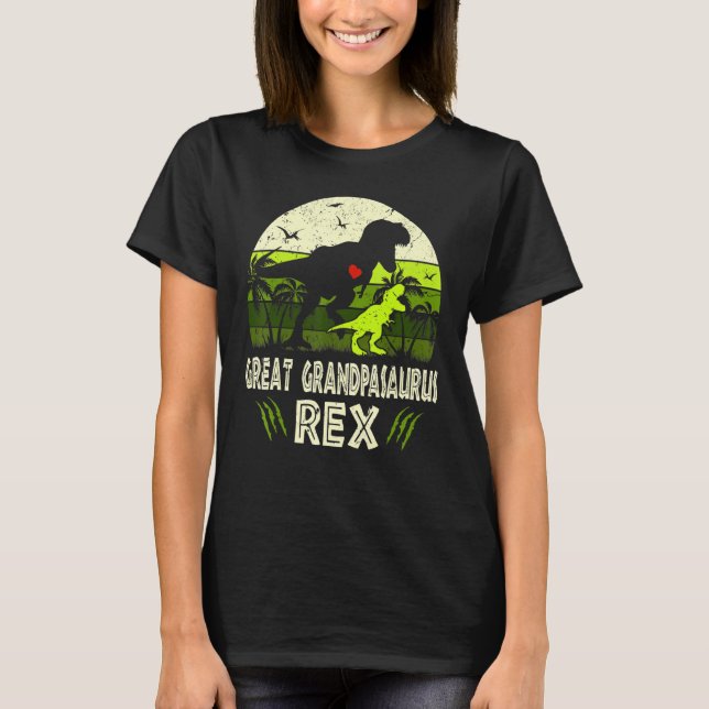 Great Grandpasaurus T Rex Dinosaur Great Grandpa S T-Shirt (Front)