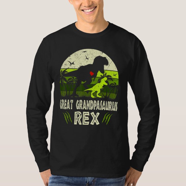 Great Grandpasaurus T Rex Dinosaur Great Grandpa S T-Shirt (Front)