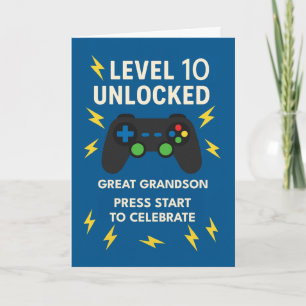 Great Grandson 10th Birthday Game Controller Age Card