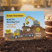Great Grandson 12th Birthday Construction Site