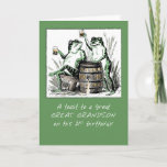 Great Grandson 21st Birthday Frogs Toasting Beer Card<br><div class="desc">Encourage your great grandson to have lots of fun on his 21st birthday. To do that you can give him this card that has frogs cheering him on his special day.</div>