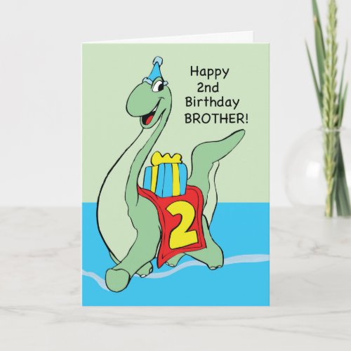 Great Grandson 2nd Birthday Dinosaur Card