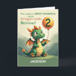 Great Grandson 2nd Birthday Personalize Cute Drago Card<br><div class="desc">A joyful way to celebrate a rare and special bond,  this 2nd birthday card for your great great grandson features a lovable green dragon,  gentle colors,  and a bright orange balloon. A sweet,  magical design for a cherished little boy’s big day.</div>