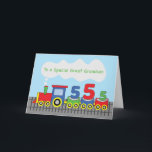 Great Grandson 5th Birthday Colorful Train Track Card<br><div class="desc">Bring cheer to your great grandson with this card that greets him a happy 5th birthday in a fun way. The front will greet him with a blast of bright colors from the train and the trio of number fives it is towing behind.</div>