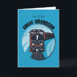 Great Grandson 7th Birthday Train, Little Boy, Blu Card<br><div class="desc">Your Great Grandson is a lovely boy who is turning seven. Wish him the best on his 7th Birthday with this wonderful train with a big white seven on the front. A design that combines a beautiful illustration with cute fonts,  very suitable for a kid.</div>