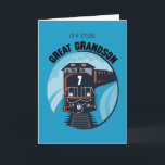 Great Grandson 7th Birthday Train, Little Boy, Blu Card<br><div class="desc">Your Great Grandson is a lovely boy who is turning seven. Wish him the best on his 7th Birthday with this wonderful train with a big white seven on the front. A design that combines a beautiful illustration with cute fonts,  very suitable for a kid.</div>