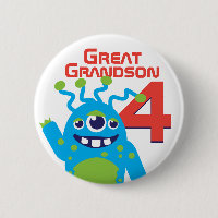 Great Grandson alien name age 4 button