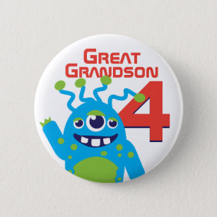 Great Grandson alien name age 4 button